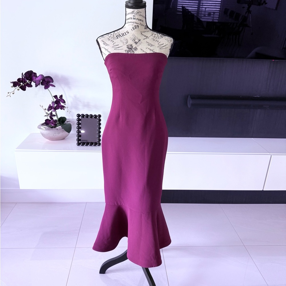 NWT Cinq à Sept Strapless Raspberry Dress